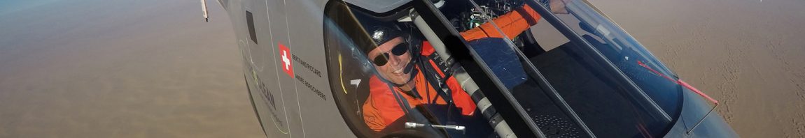 Selfie picture shows Swiss pioneer Bertrand Piccard during the last leg of the round the world trip with Solar Impulse 2 over the Arab peninsula July 25, 2016. Picture taken July 25, 2016. Jean Revillard, Bertrand Piccard/SI2/Handout via Reuters ATTENTION EDITORS - THIS IMAGE WAS PROVIDED BY A THIRD PARTY. FOR EDITORIAL USE ONLY. NO RESALES. - RTSJNKM